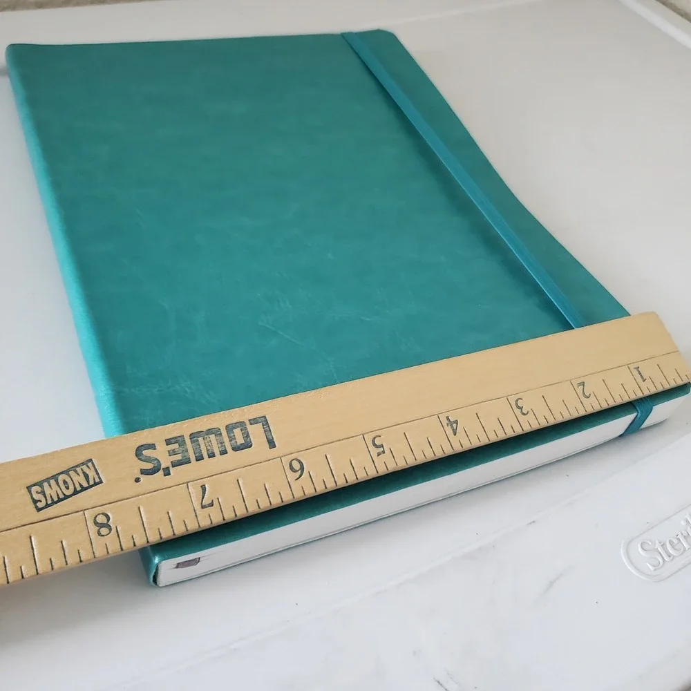 Paperage Lined Journal Notebook Teal Vegan Leather Hardcover 9.75 x 7.5